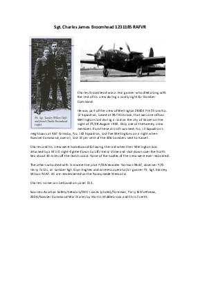 A preview of a PDF biography for Broomhead, Charles James